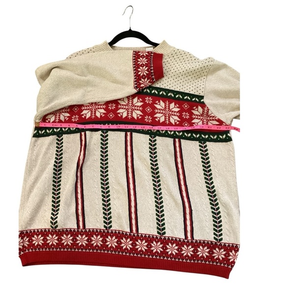 Sale $35 🎅🏼 Vintage Liz Claiborne Christmas Cream Crew Neck Sweater - Picture 6 of 6